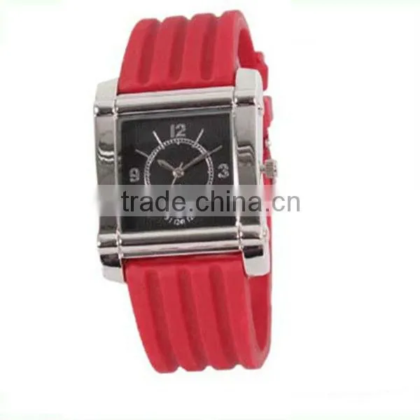 2013 water resistant sport chronograph rubber watch with square alloy case