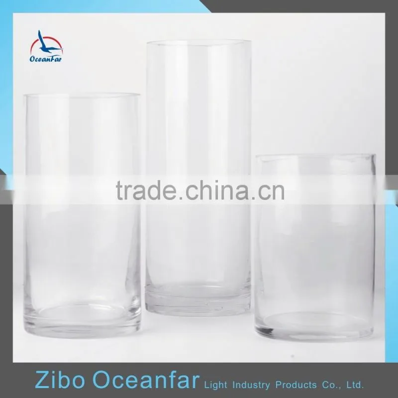 Factory Price Decoration Tall Clear Glass Vases Hot Sale Glass Cylinder Vase