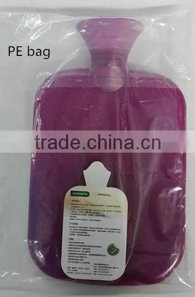 Hot big 1800ml PVC hot-water bottle classic leakproof purple Christmas gift