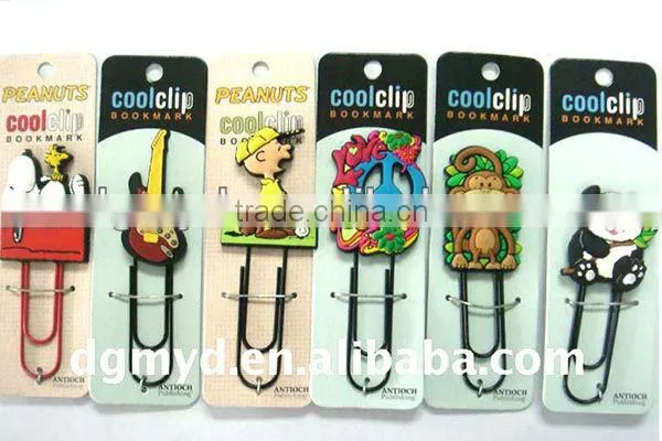 Strawberry style soft PVC book mark with metal clips (MYD-2113)