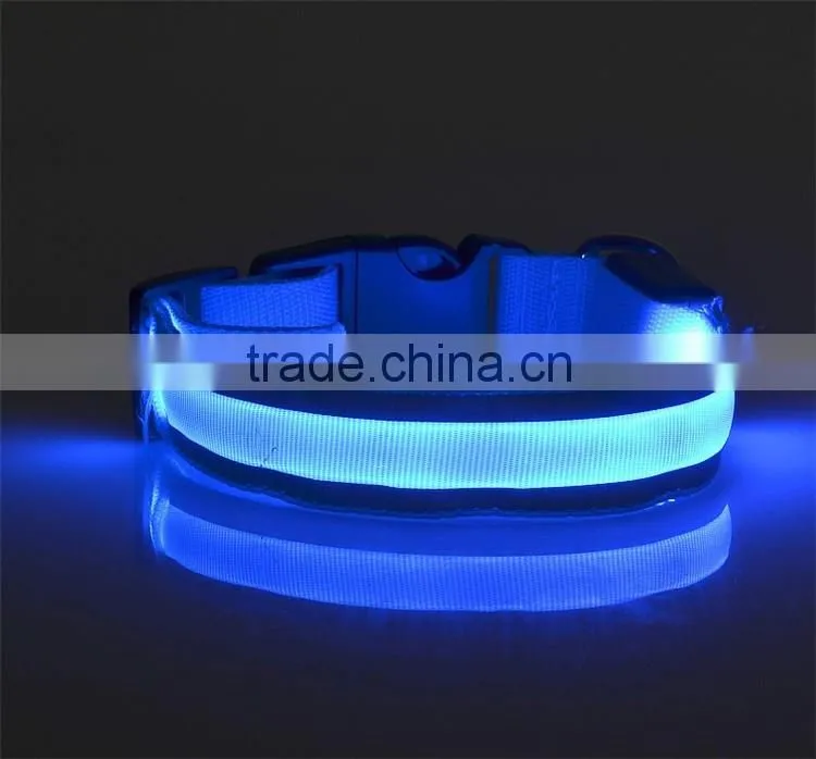 Lighted up LED Collar Striped Mesh Nylon Collar