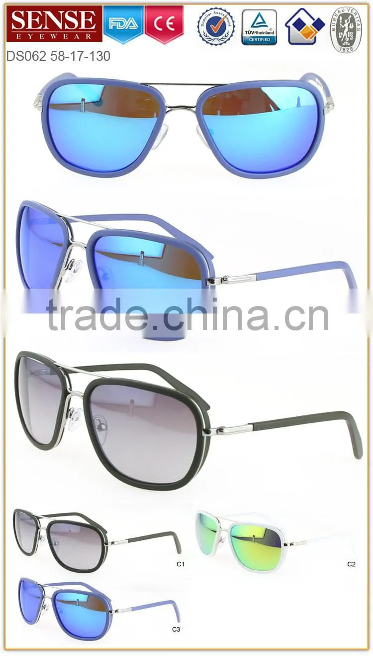 New 2015 vintage combination material with Retro lens sun glasses frame
