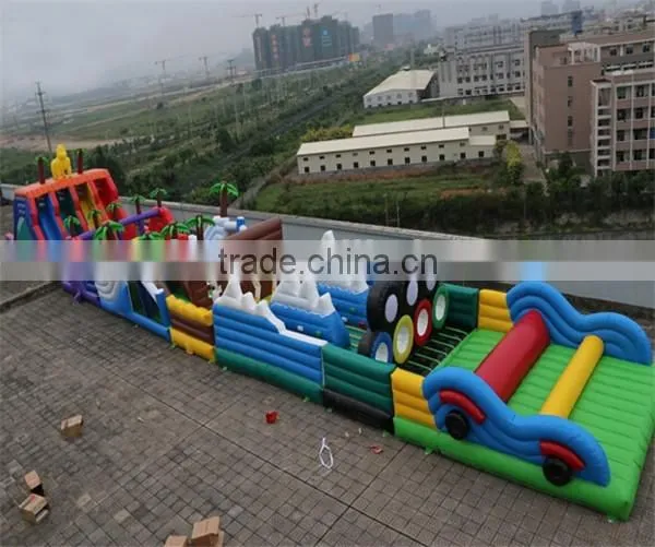 Inflatable jungle adventure obstacle course/ 50m giant inflatable running obstacle for sale