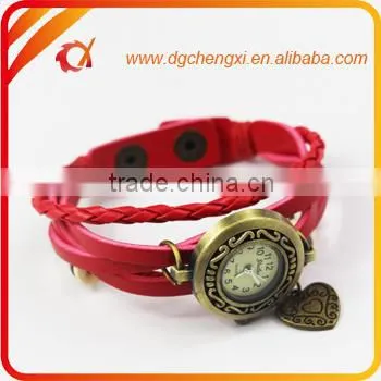 New Fashion Vintage Leather Watch Bracelet Watch Pendant Quartz Watch