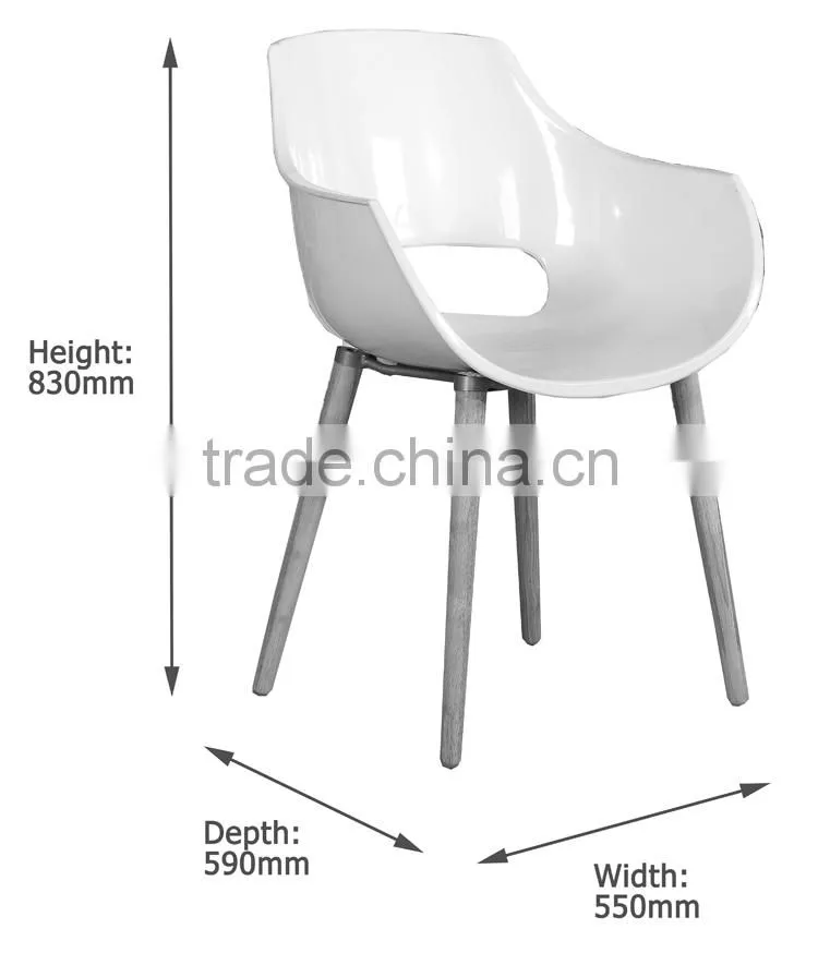 Famous wood white plastic room wholesale armchair replica PW007