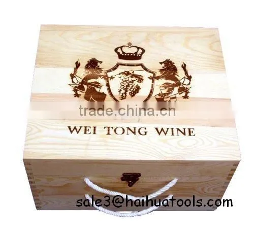 Tung WOOD wine box for single bottle silk screen printing