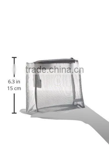 3 Piece Sets Silver Mesh Cosmetic Bag
