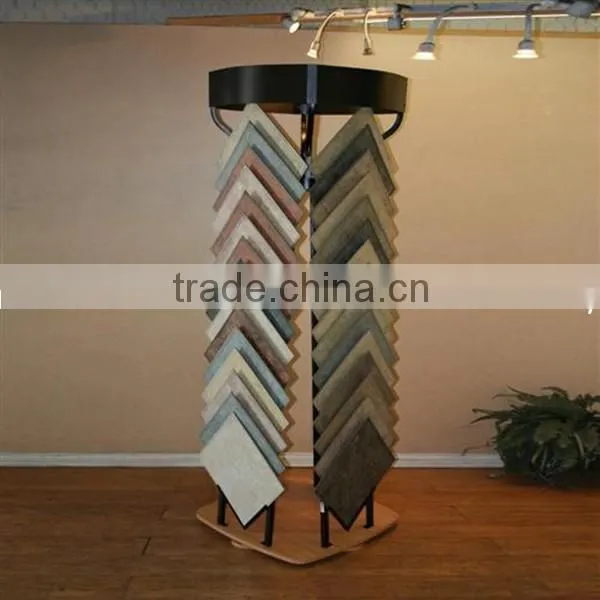 wood and metal tile display rack
