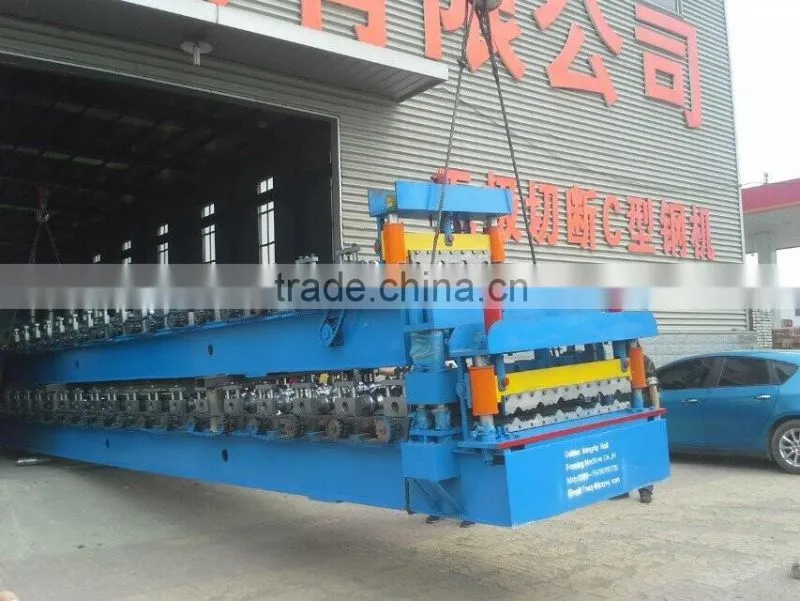 Roofing tile cold roll forming machine with PLC control system