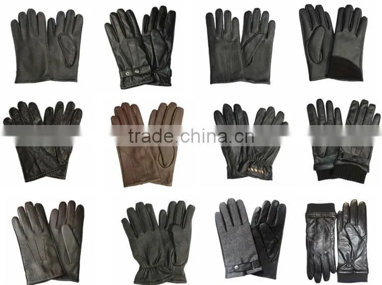Fashion Women White Black Sheepskin Leather Gloves For Driving 2016