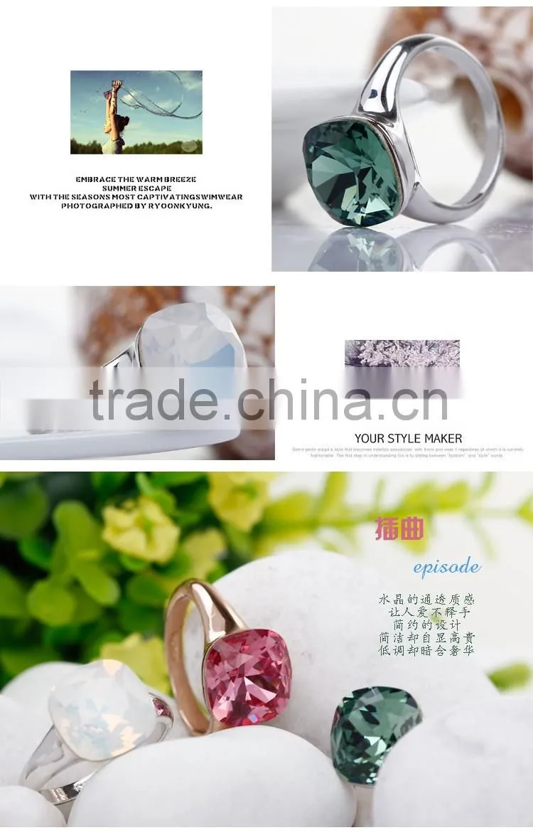 OUXI 2015 Fashion Ring made with Crystal jewerly 40029 anillo rojo