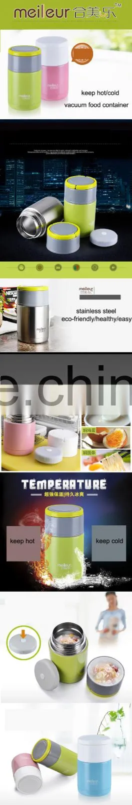 LFGB FDA double wall stainless steel vacuum food thermos, thermos lunch box