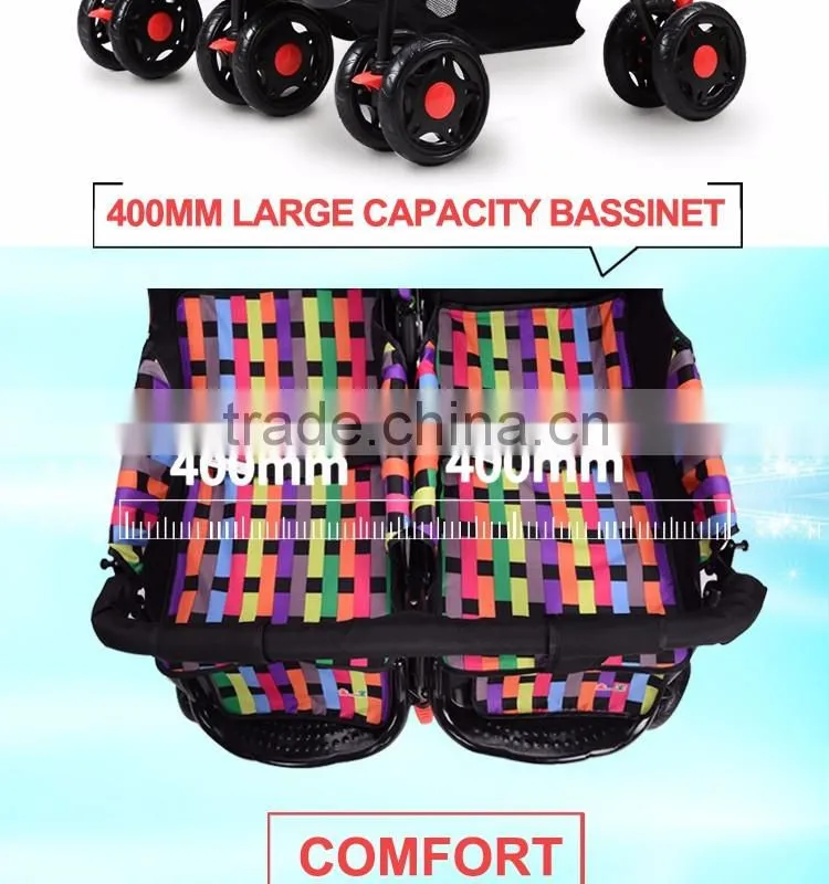 Stainless Steel Frame 600D Oxford Material Best Double Stroller