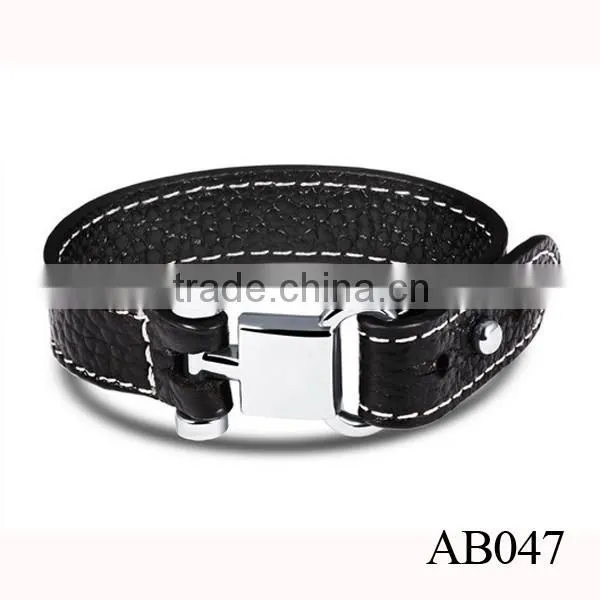 2016 White Gold Bracelet Jewelry/Custom Mens Leather Cuff Bracelet For Men
