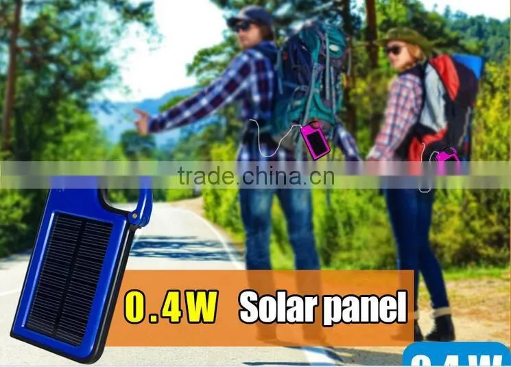 Solar Mobile Charger with Keychain and solar panel