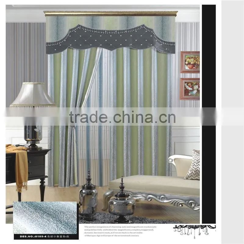 New stripe jacquard window curtain fabric yarn dyed jacquard curtain material curtain fabric