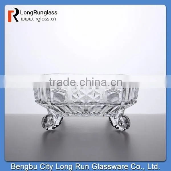 LongRun 24oz beautiful carved machine pressed glassware customized glass candy box