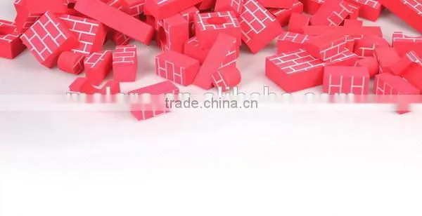 Melors red wall printed kids toy brick red color building block for kids creativity red color brick printing eva block