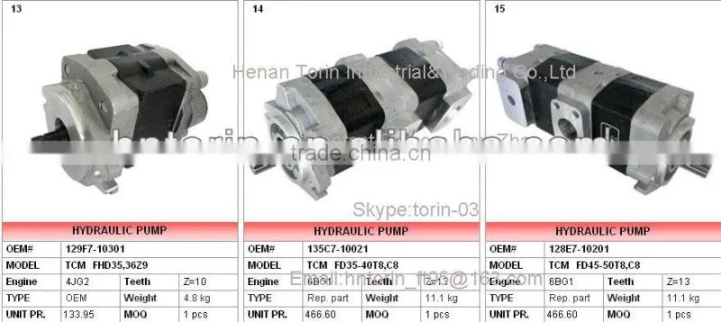 FD20-30Z5 Forklift Hydrualic Pump,Shimadzu/Kayaba/TCM Pump 117M7-10321