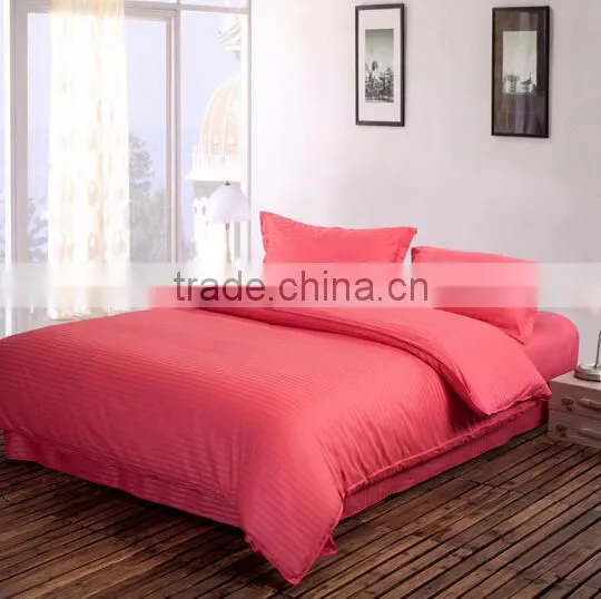 100% cotton plain stripe hotel bed cover duvet cover/bed sheet flat sheet/pillowcase Manufacturers in China