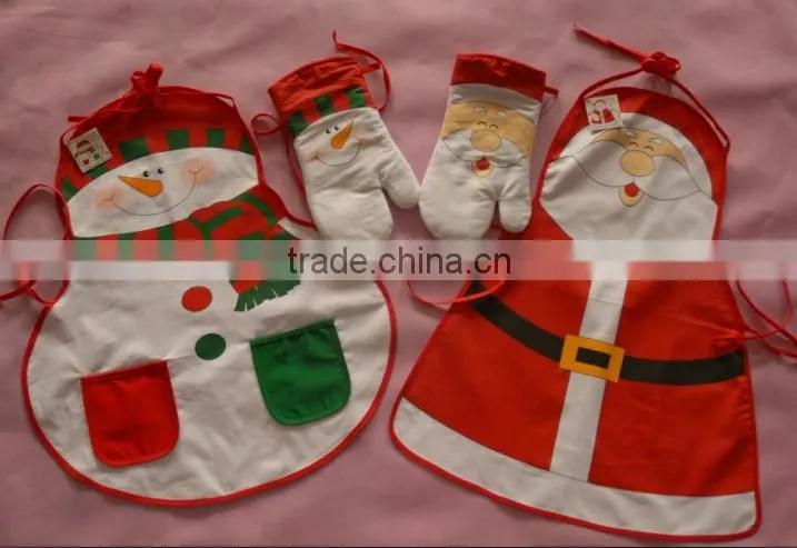 Christmas santa design printed cute child cotton apron