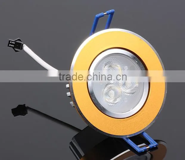 Gold finish 3W led ceiling light