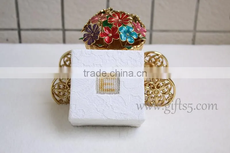 Handmade wedding jewelry gift boxes with beaded name plate of E
