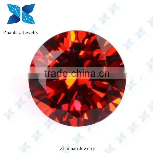 Cubic zirconia orange red topaz 2mm cz stone for jewelry