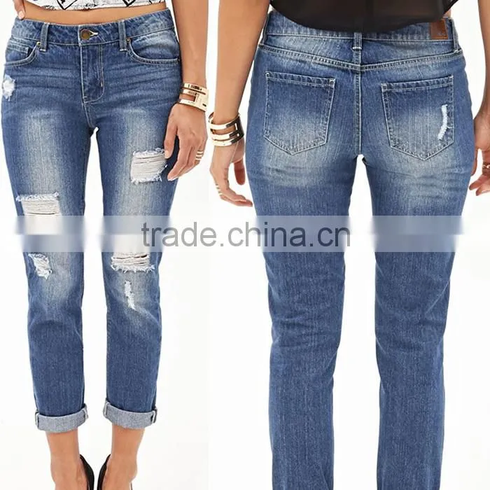 OEM service wholesale girls 2014 new style latest fashion slim jeans pants