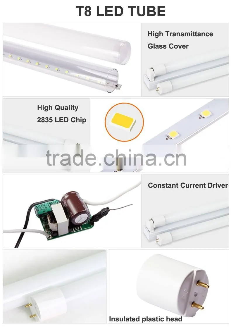 Eco-friendly Smd2835 LED Glass Tube Light Led T8 Tube