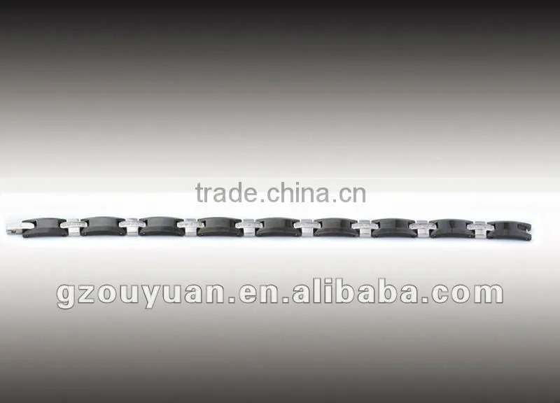 2012 hot sell black silicon tungsten and ceramic bracelet