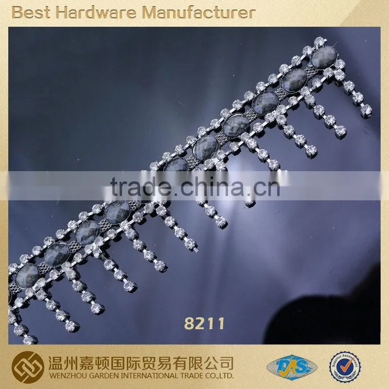 Wholesales Rhinestone trimming tassels Chain For Shoes
