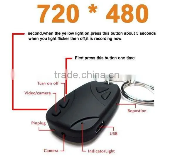 808 Key chain spy camera hidden
