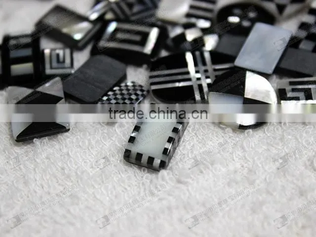 MOP+Black onyx mosaic,wholesale gemstone mosaic for cuff buttons