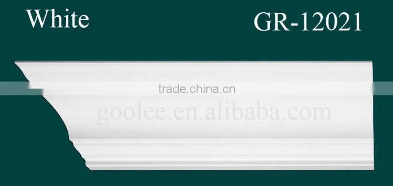High Density Waterproof Classic Decorative Castable PU Plain Cornice Mouldings