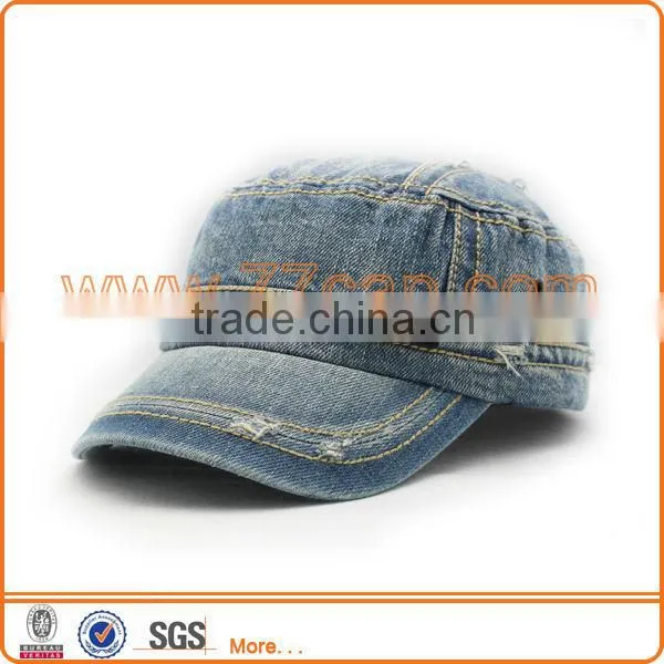 Women Girl Men Denim Fabric Military Navy Army Baseball Cadet Cap