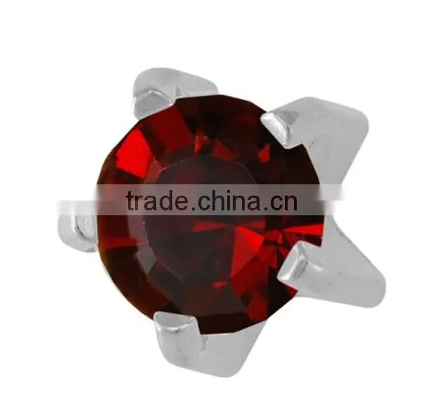 stainless steel stud earrings,claw seting-birthtones4mm ,fashion jewelry for women