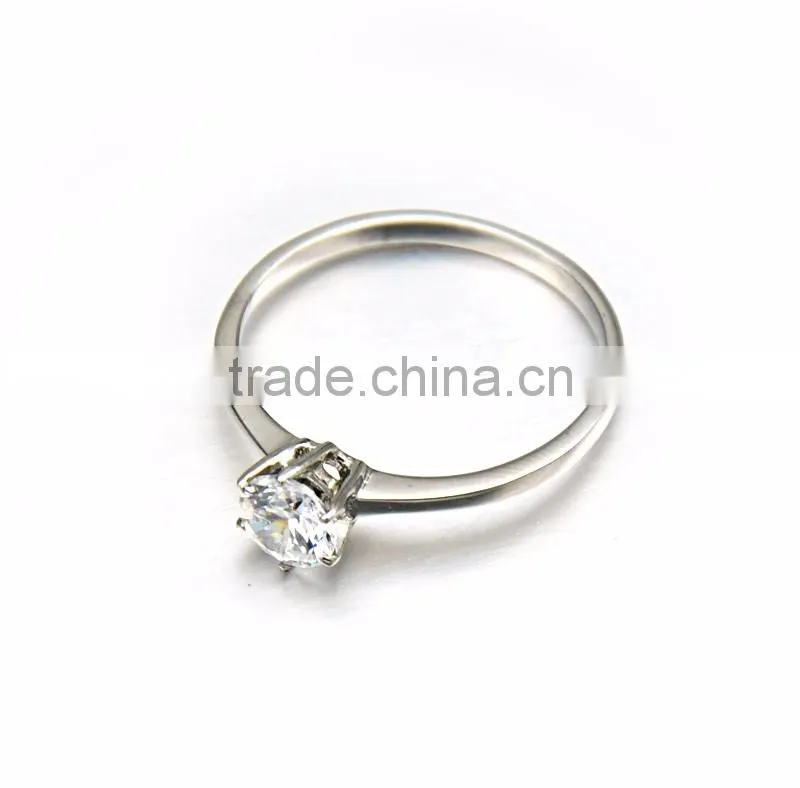 Wholesale Wedding Band Women Luxury Stainless Steel Slim Crystal Finger Rings Jewelry