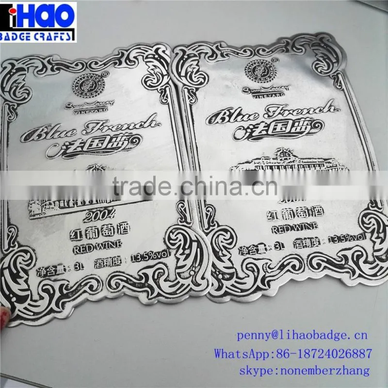 customized logo engraved metal name tag