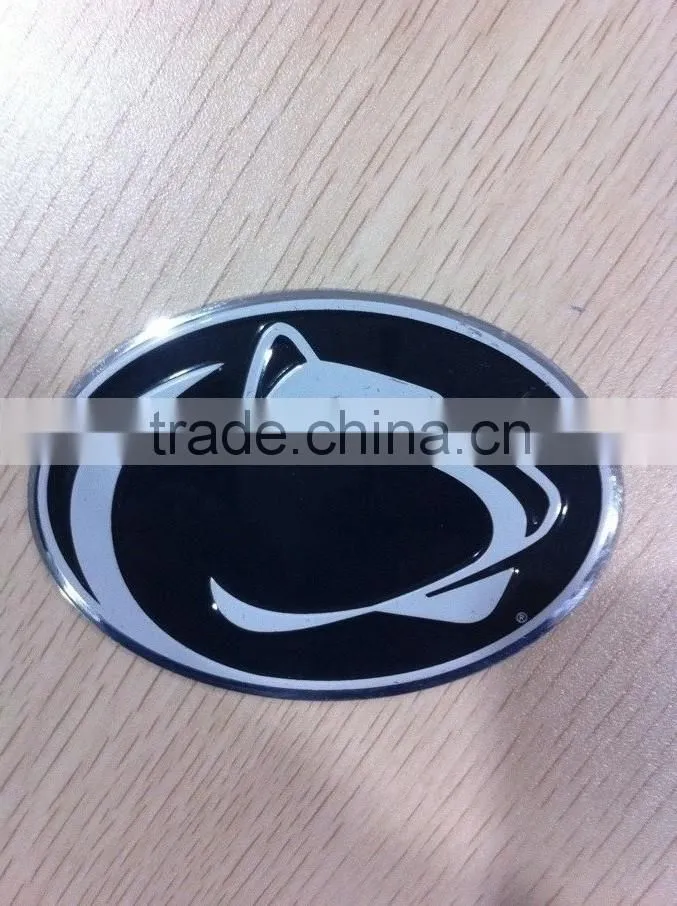 funny embossed oval metal aluminum sticker