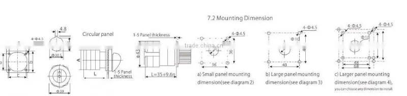 3 pole 100a rotary change-over cam switch