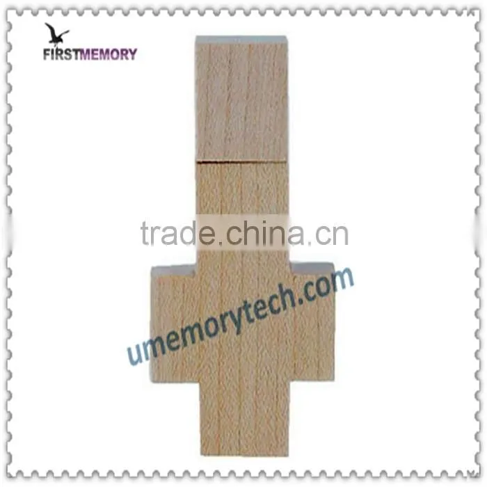 A maple wood Cross thumb usb key drive 2gb 4gb