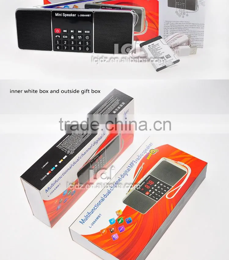 L-288AMBT super bass bluetooth speaker with am fm radio