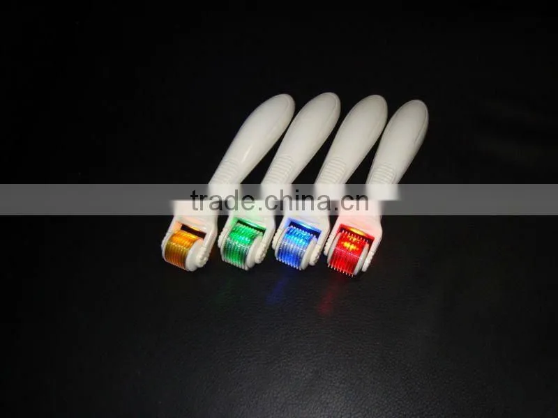 wholesale use LED photon light derma roller with vibration function and changeable head L010