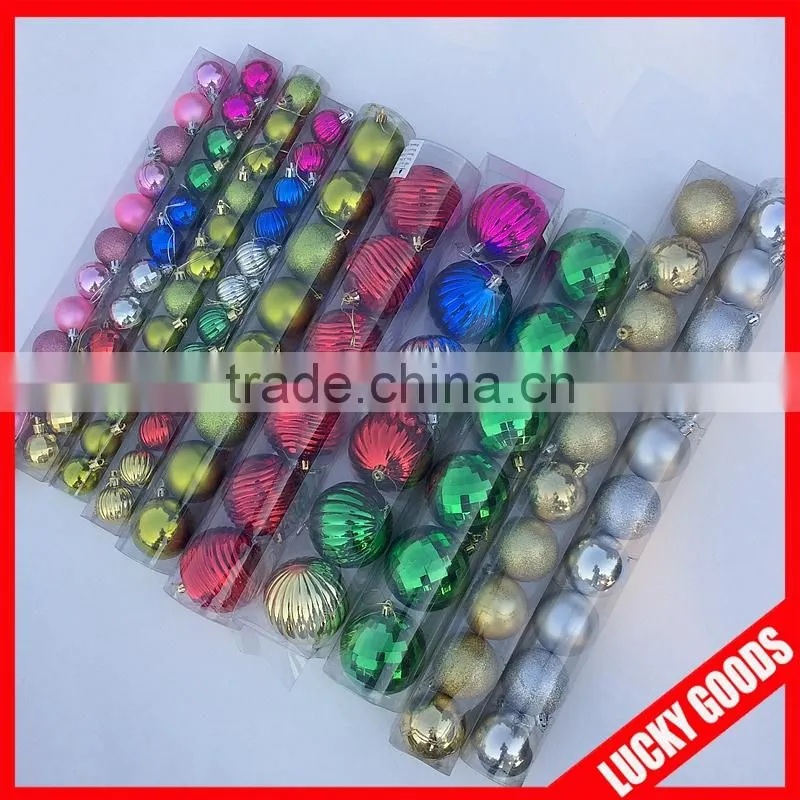 mix color and new design christmas decorative balls 2014 new arrival hanging tree ornament and accessories