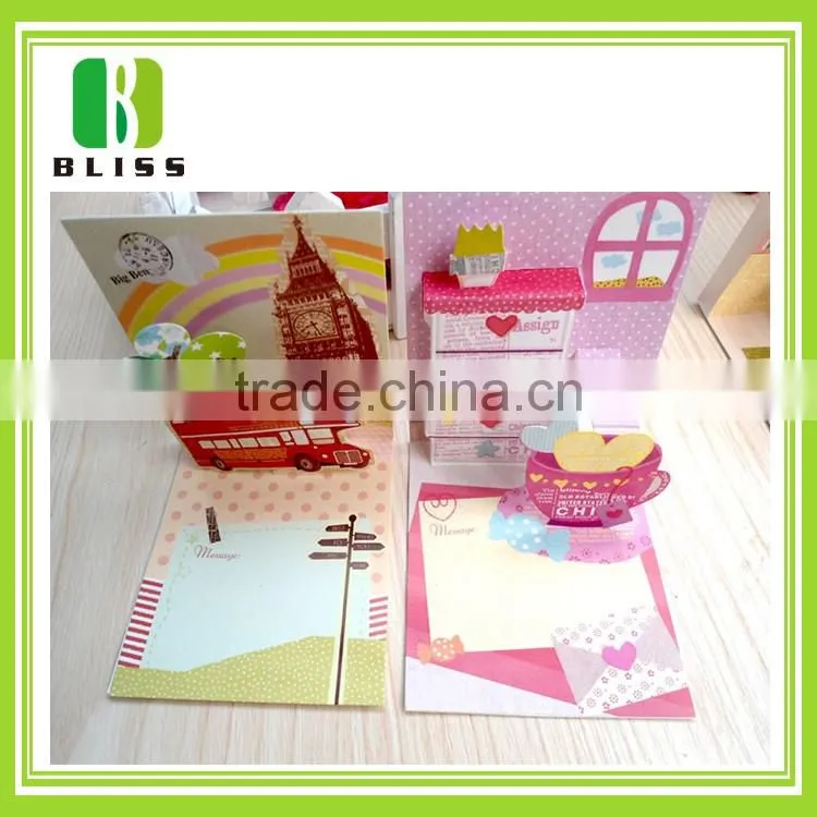 New happy birthday paper cut greeting heart shape folding handmade love greeting card