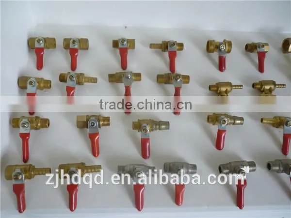 1/8" 3/8"1/2" 3/4" brass red handle mini valve with bsp .npt ,bspt thread