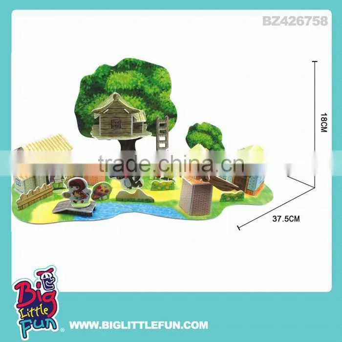 Kids 3d diy building puzzle Little Red Riding Hood