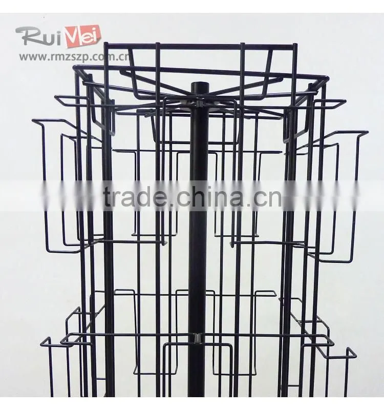 Multi-Tier 4-side rotating greeting card display racks for sale