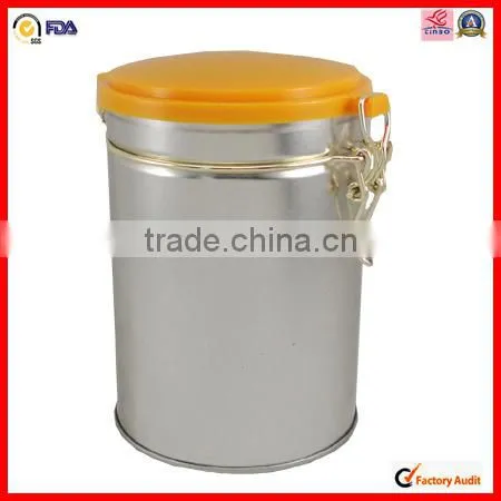 round custom print airtight tin box for coffee